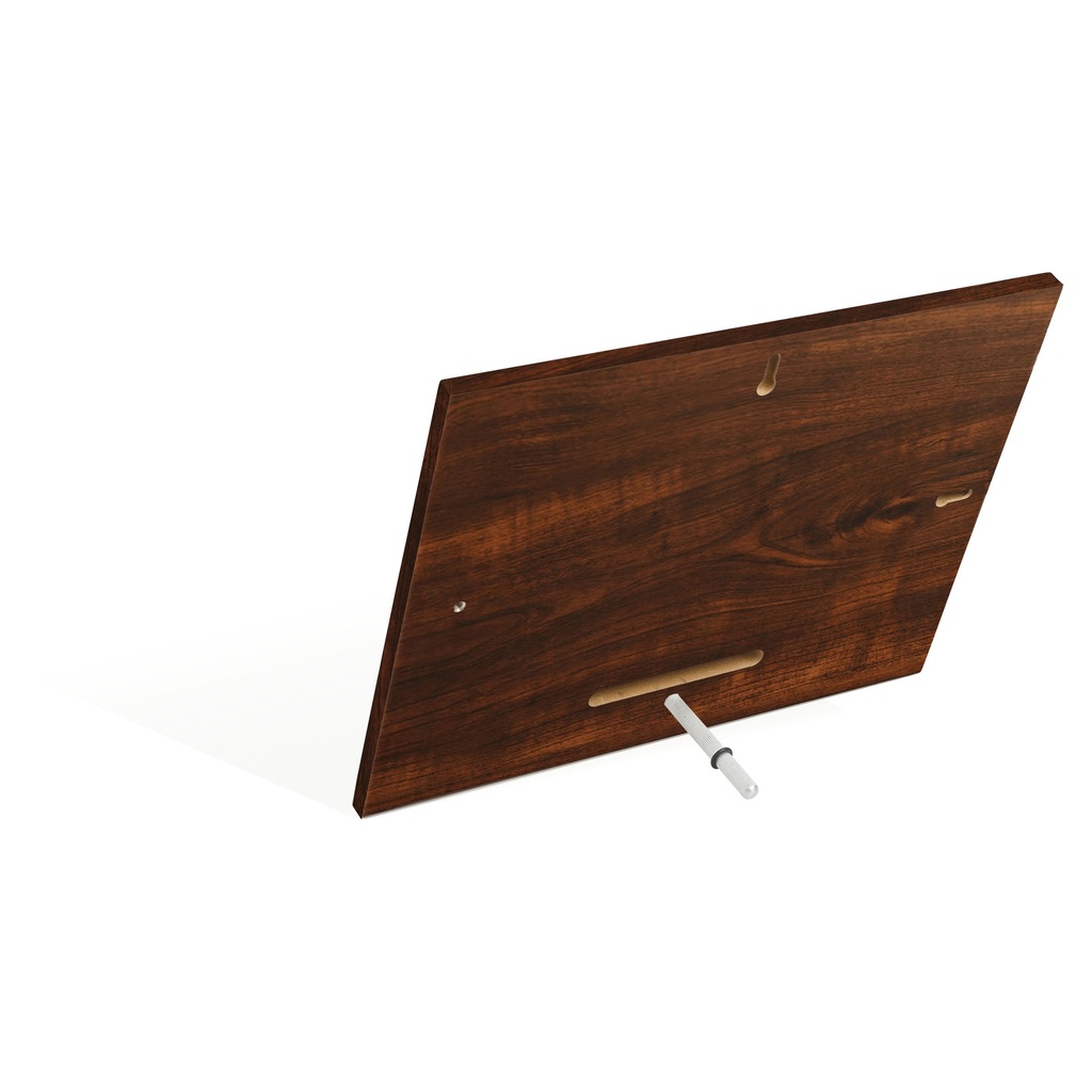 PLACCA IN LEGNO CRY363A MARRONE CON SUPP METALLO